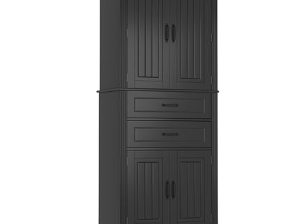 Multi Functional Storage Cabinet With Adjustable Shelves, 2 Drawers, Door Shelves