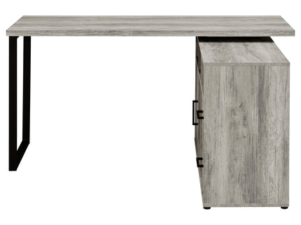 Corrado - L-Shape Office Desk With Storage - Gray