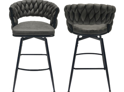 Bar Stool 360 Swivel With Back Footrest