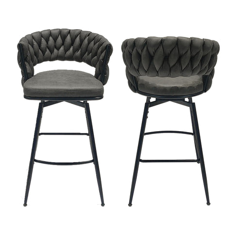 Bar Stool 360 Swivel With Back Footrest