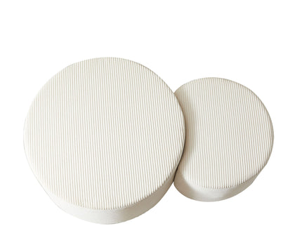 Modern Upholstered Round Coffee Table For Living Room (Set of 2)