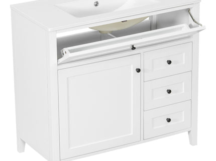 Bathroom Vanity With Sink, Cabinet With 3 Drawers And Adjustable Shelf