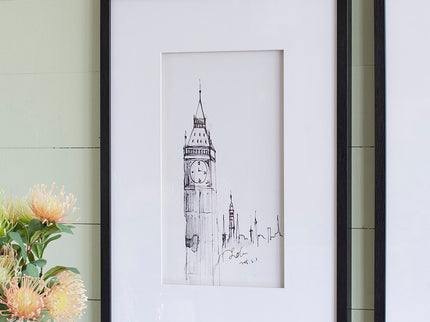 Architecture Wall Art Prints, Home Decor Art For Living Room Dining Room Entryway (Set of 4) - White / Black