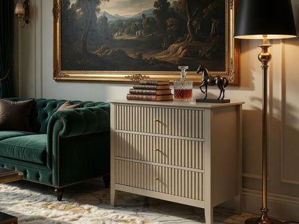 Fluted 3 Drawer Nightstand With Soft Close Slides