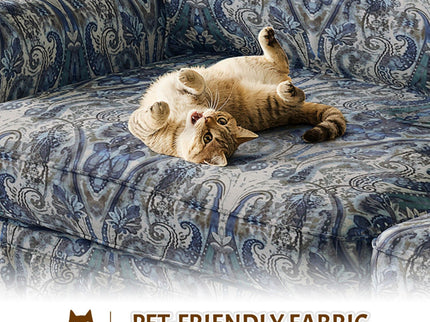 Luxuriously Comfortable Cloud Couch Sofa With Elegant Rolled Arms & Pleated Skirt Design