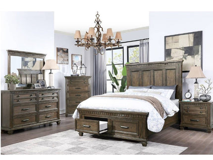 Panel Headboard Bed With Footboard Drawers