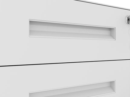 3-Drawer Mobile File Cabinet With Lock, On Casters, Holds A4/Letter Files