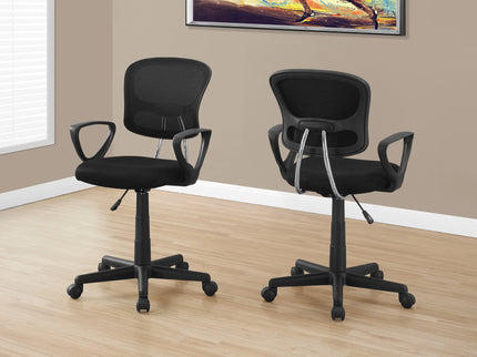 Office Chair, Adjustable Height, Swivel, Ergonomic, Armrests, Mesh, Contemporary / Modern - Black