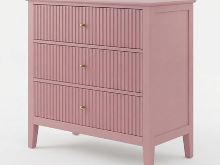 Fluted 3 Drawer Nightstand With Soft Close Slides