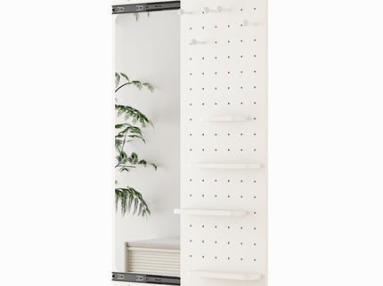 Wall Mounted Full Length Mirror With Shelf And Hook