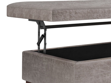 Owen - Lift Top Large Coffee Table Storage Ottoman, Mid Century Style