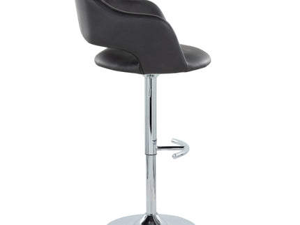 Margarite - Contemporary Ajustable Barstool With Swivel With Rounded T Footrest (Set of 2)