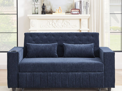 Pull-Out Sofa Bed Convertible Couch With Adjustable Backrest For Living Room