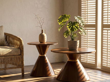 2 Piece Round Coffee Table Set For Living Room
