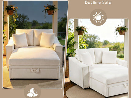Modern Chaise Sofa With Hidden Storage For Living Room