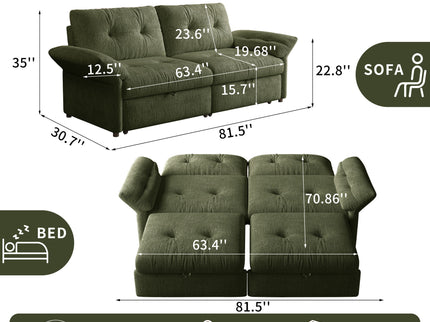 Sofa Bed, 2 In 1 Design For Living Rooms