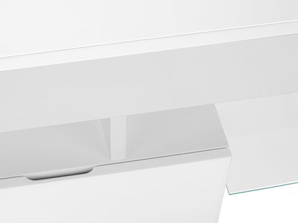 TV Stand, Console, Media Entertainment Center, Storage Cabinet, Glossy Contemporary & Modern - White