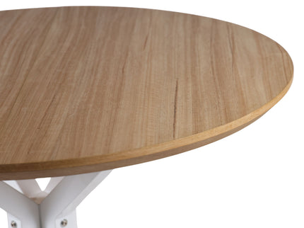 Pedestal Table For Living Room - White / Light Oak