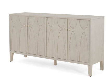 Wood Sideboard With Adjustable Shelves And Storage Cabinet - White Washed