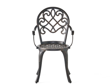 3 Piece Outdoor Aluminium Cast Bistro Set With Ice Bucket - Copper