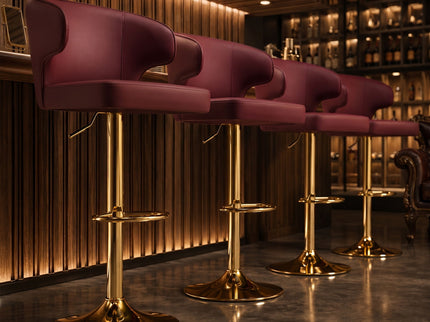 Adjustable Swivel Bar Chair With High Back Support