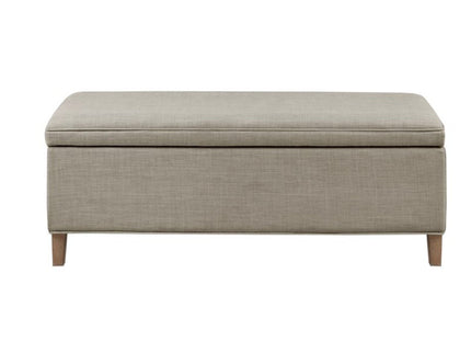 Caymus - Rectangular Soft Close Storage Bench - Light Gray