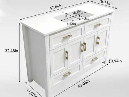Bathroom Vanity With Sink Combo, 4 Soft Close Doors And 4 Drawers