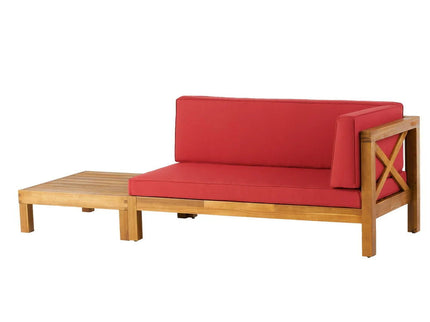 Brava - X Back Corner Bench With Coffee Table