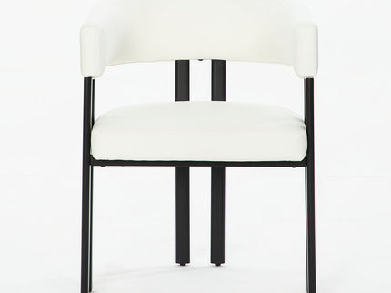 Modern Dining Upholstered Barrel Chair With Curved Back And Armrests