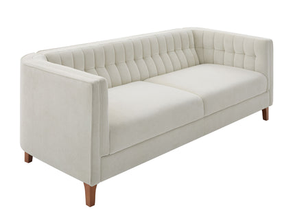 Modern 3 Seater Sofa, Upholstered Couch With Curved Armrests