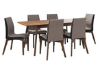 Light Brown / 7 Pc. Table, 6 Chairs