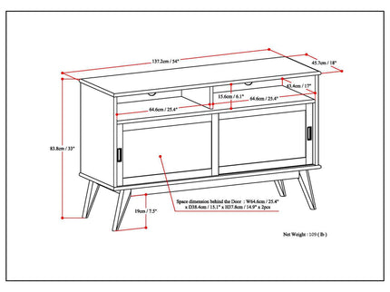 Draper - Handcrafted Mid Century Low TV Media Stand