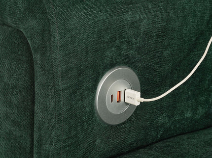 Modular Sectional Sofa With Movable Ottomans, USB Ports & Side Tables