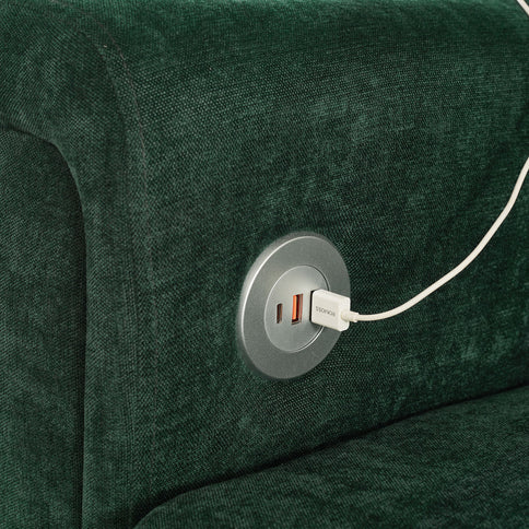Modular Sectional Sofa With Movable Ottomans, USB Ports & Side Tables