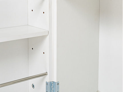 Fluted Kitchen Pantry Cabinet With 3 Keyboard Drawers & 6 Adjustable Door Shelves