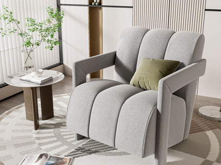 Modern Minimalist Leisure Armchair With L Shaped Armrests