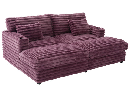 Oversized Double Chaise Lounge Sofa Bed With USB Ports And Cup Holders