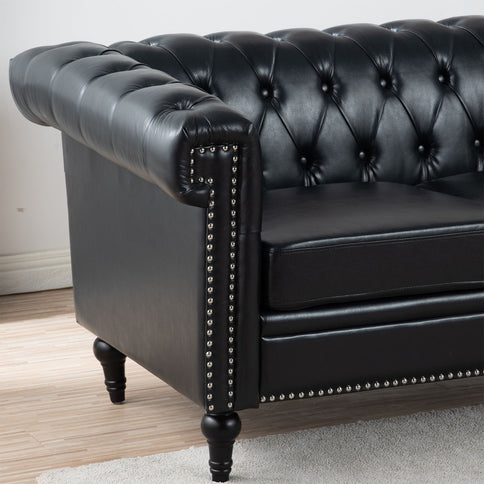 Traditional Square Arm Removable Cushion 3 Seater Sofa