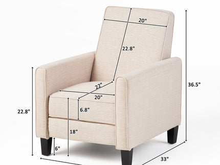 Upholstered Push Back Recliner Chair For Living Room