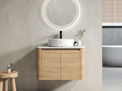 Wall Mounted Bathroom Vanity With Art Sink, 1 Soft Close Door