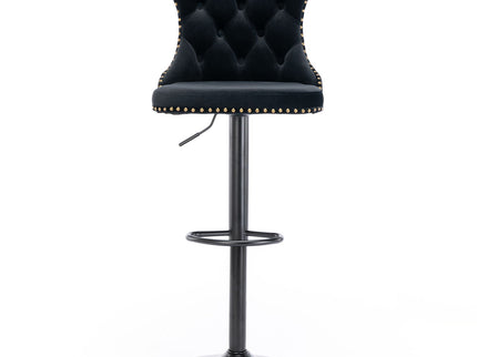 Swivel Barstools Adjusatble Seat Height, Modern Upholstered Bar Stools With Backs Comfortable Tufted For Home Pub And Kitchen Island (Set of 2)