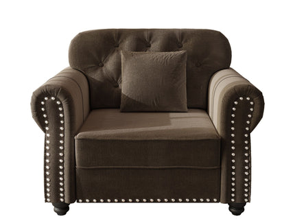 Sofa With Nailhead Trim And Rolled Armrests