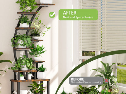 9 Tiered Indoor Plant Stand With 5 Adjustable Grow Lights