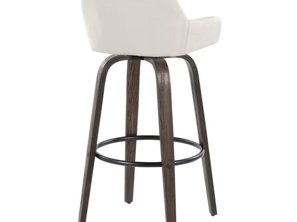 Daniella - Contemporary Fixed Height, Barstool With Swivel With Round Footrest (Set of 2)