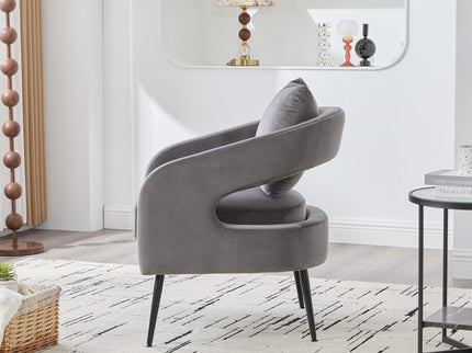 Open Back Accent Chair, Round Sofa Lounge Armchair