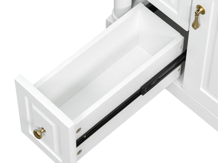 Freestanding Bathroom Vanity With Sink, Adjustable Shelf & Flip Drawer