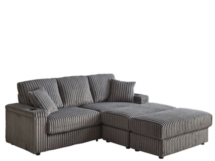 3 Seater Sofa With 2 Ottomans For Living Room