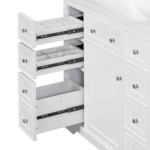 Modern Bathroom Vanity Base Only With 1 Cabinet And 6 Drawers