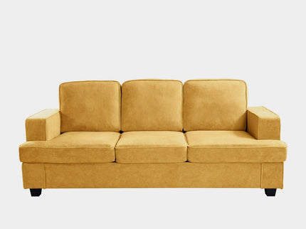 Modern Sofa, Comfortable 3 Seater Couch With Deep Seating, Loose Back Cushions, Wide Arms