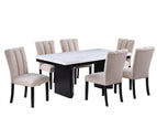 Beige / 7 Pc. Table, 6 Chairs